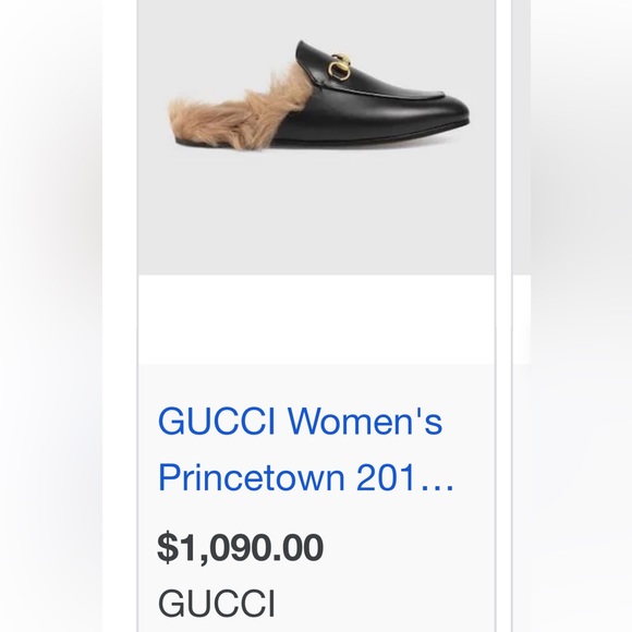 New & authentic Gucci Princeton mules w/ fur - size 36.5 - Picture 2 of 10